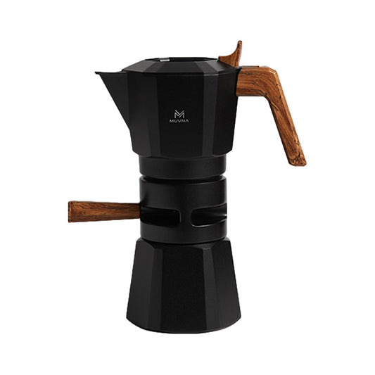 Temperature Controlled Double Valve Moka Pot 4-Cups Serving: Black