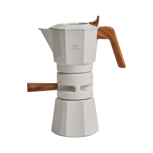 Temperature Controlled Double Valve Moka Pot 2-Cups Serving: White